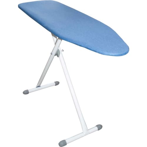 Compact Ironing Board, 48”x14”, 1.25” T Leg, Blue Cover